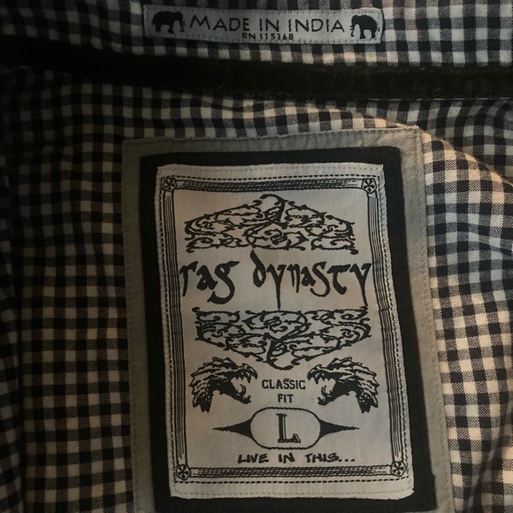 ⚡️ Short sleeve checkered Rag Dynasty mens button up - Picture 5 of 5
